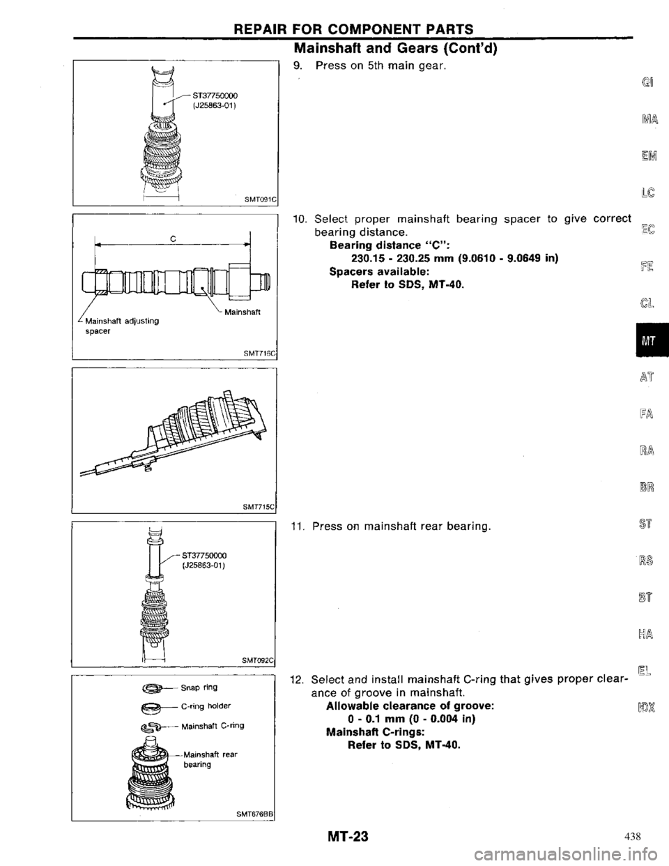 NISSAN PRIMERA 1996 Service Repair Manual 438 NISSAN PRIMERA 1996 Service Repair Manual 438
