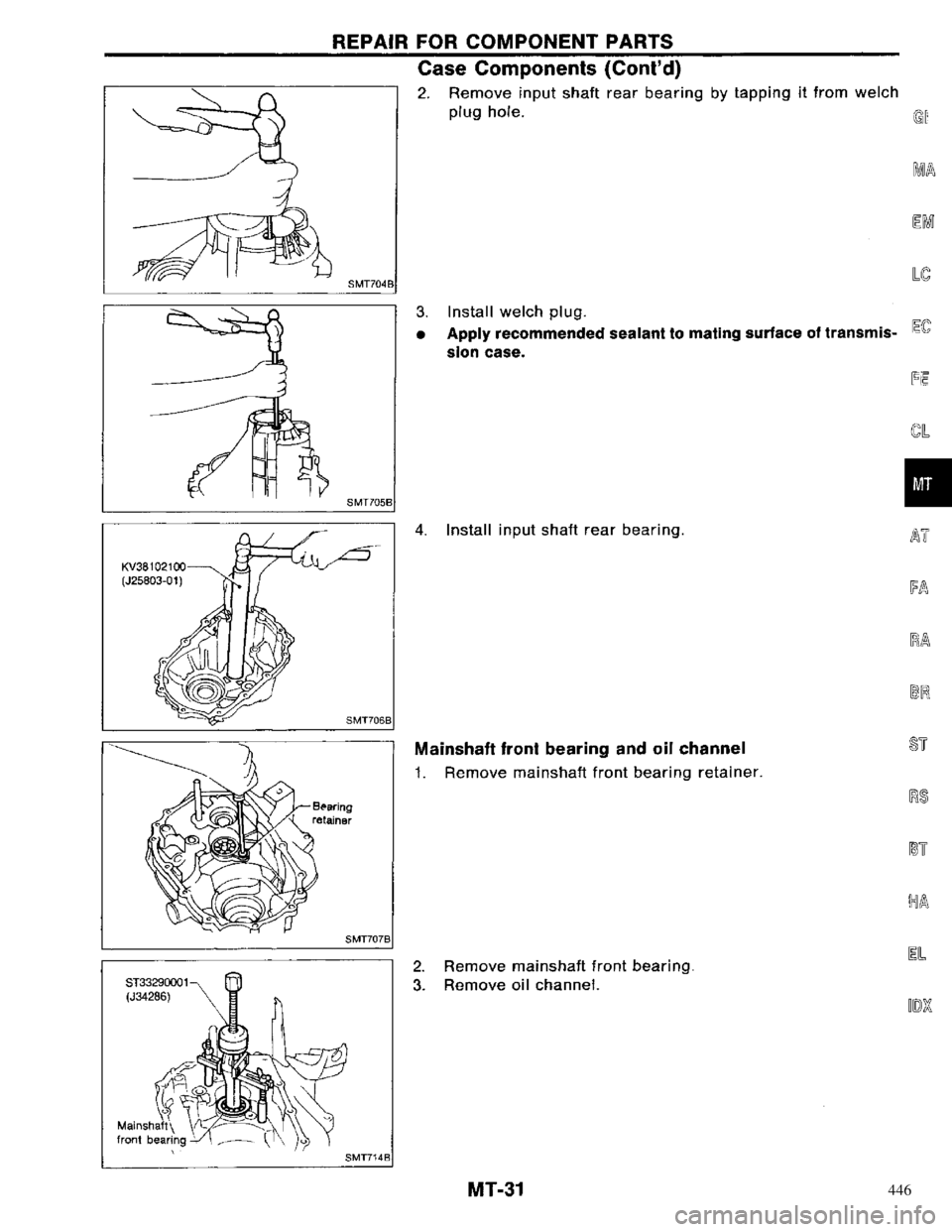 NISSAN PRIMERA 1996 Service Repair Manual 446 NISSAN PRIMERA 1996 Service Repair Manual 446