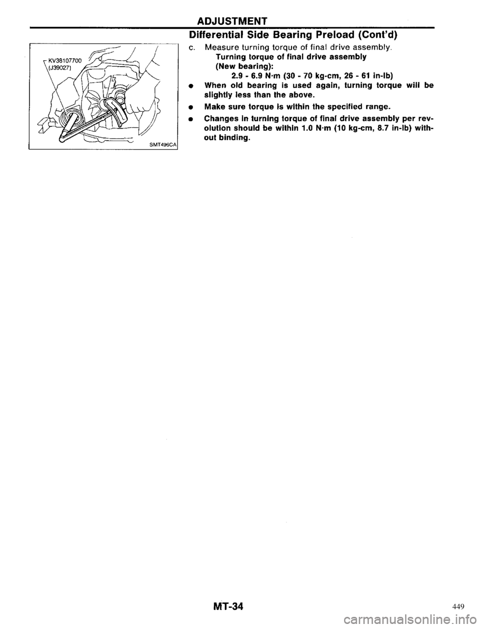 NISSAN PRIMERA 1996 Service Repair Manual 449 NISSAN PRIMERA 1996 Service Repair Manual 449