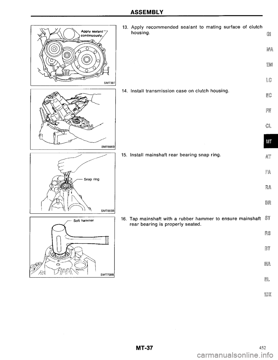 NISSAN PRIMERA 1996 Service Repair Manual 452 NISSAN PRIMERA 1996 Service Repair Manual 452