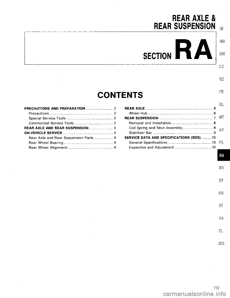 NISSAN PRIMERA 1996 Service Repair Manual 732 NISSAN PRIMERA 1996 Service Repair Manual 732