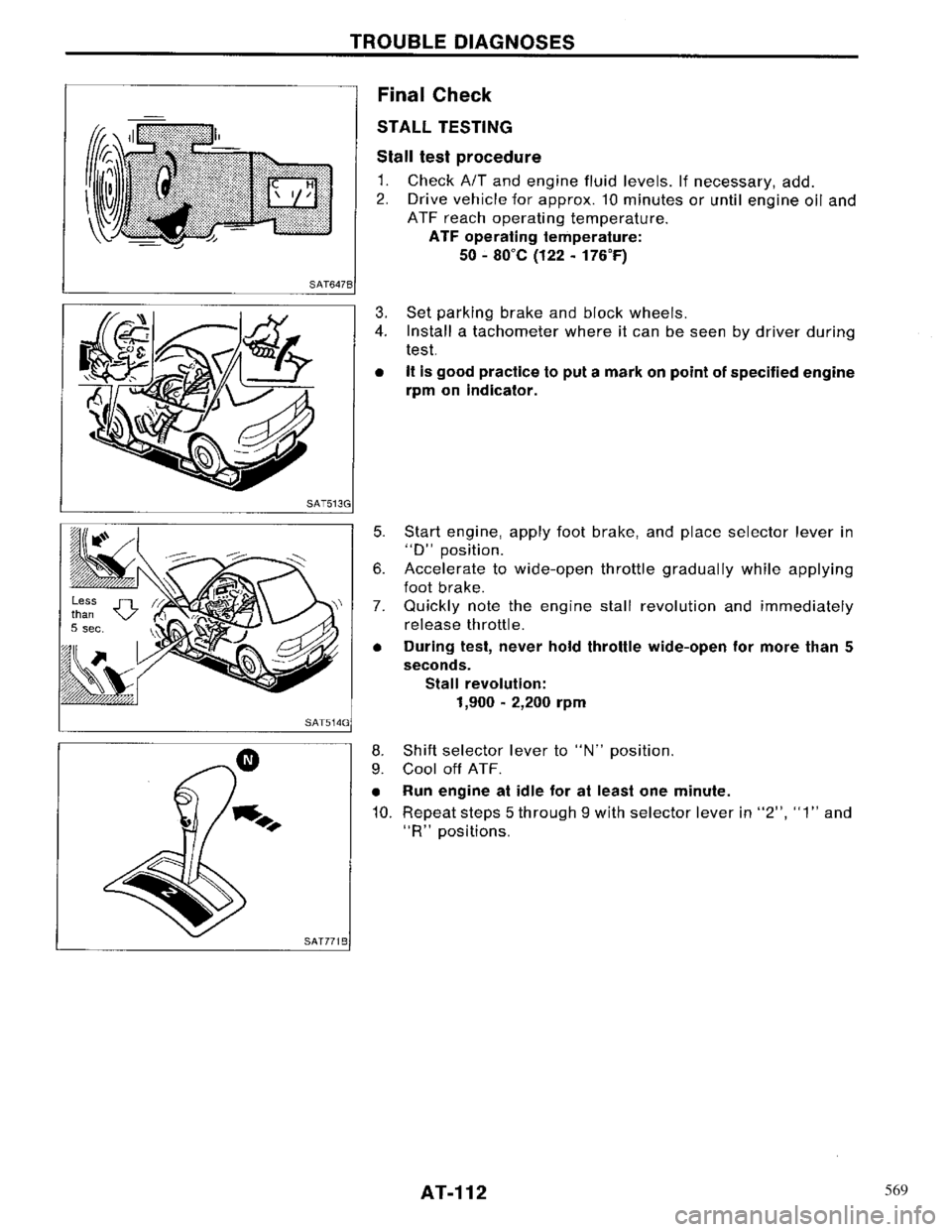NISSAN PRIMERA 1996  Service Repair Manual 569 