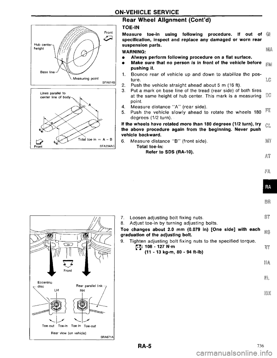 NISSAN PRIMERA 1996 Service Repair Manual 736 NISSAN PRIMERA 1996 Service Repair Manual 736