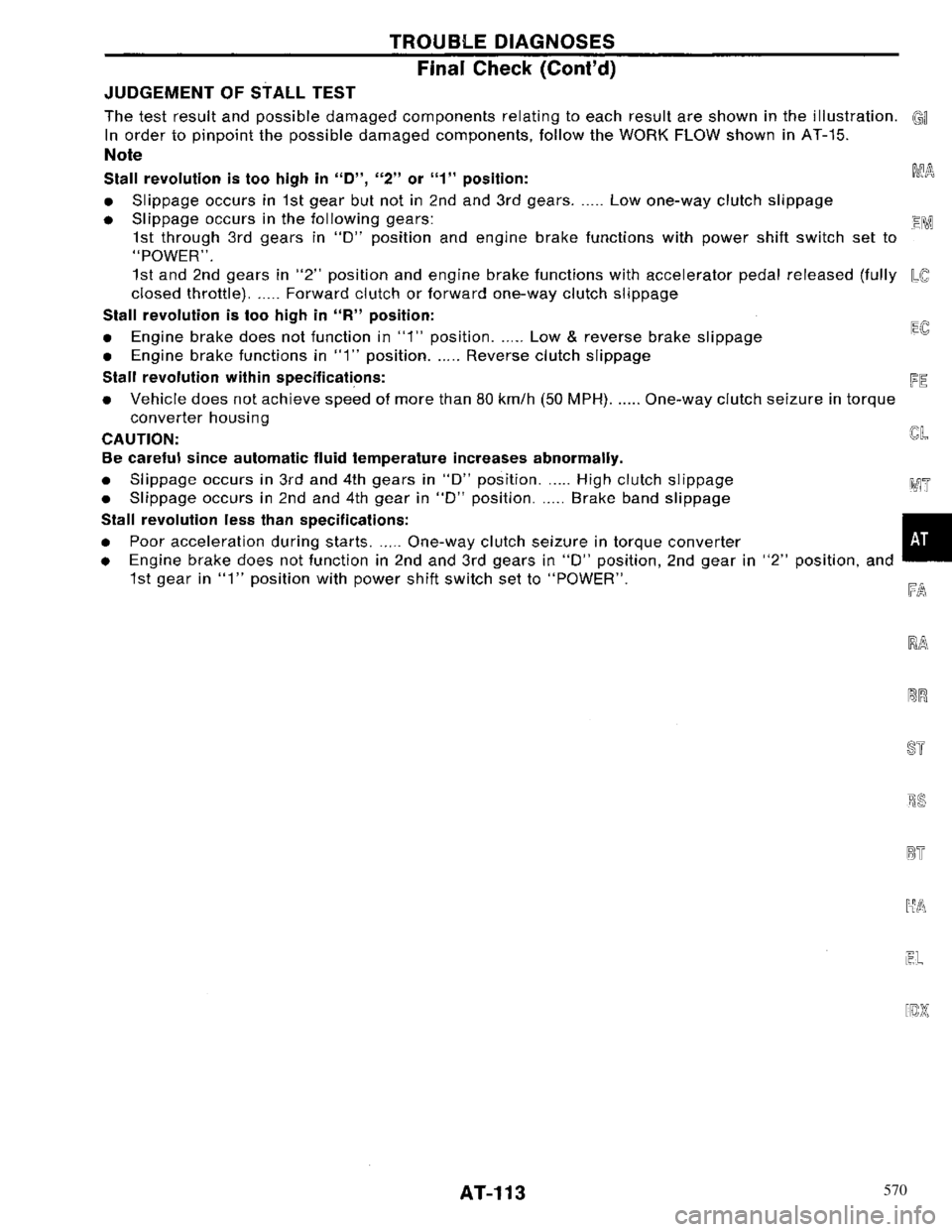 NISSAN PRIMERA 1996  Service Repair Manual 570 