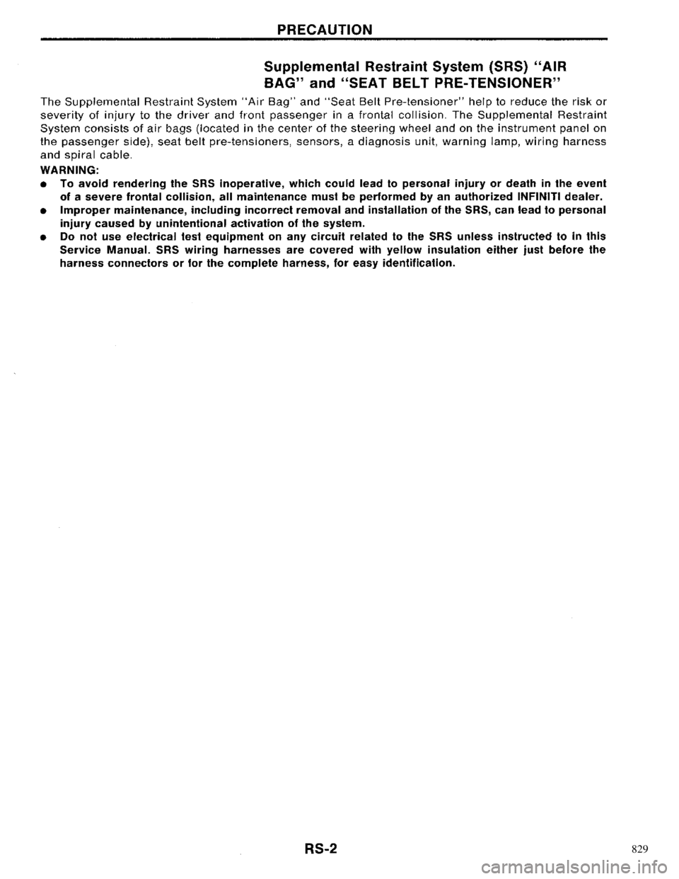 NISSAN PRIMERA 1996  Service Repair Manual 829 