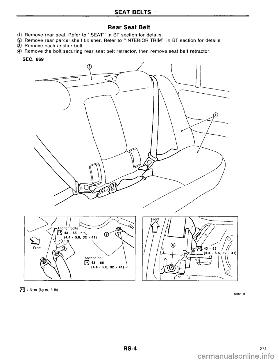 NISSAN PRIMERA 1996  Service Repair Manual 831 
