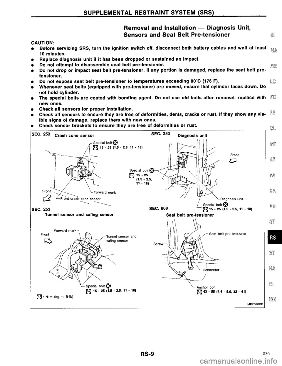 NISSAN PRIMERA 1996  Service Repair Manual 836 