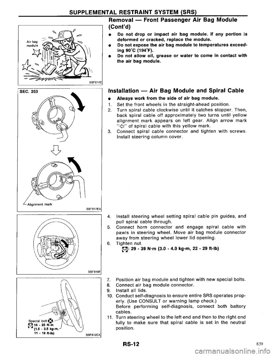 NISSAN PRIMERA 1996  Service Repair Manual 839 