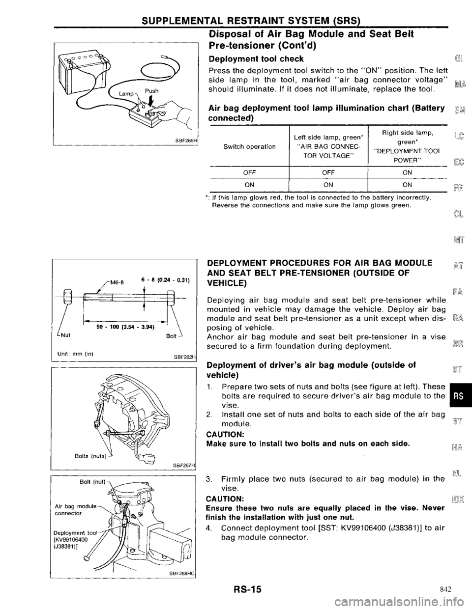 NISSAN PRIMERA 1996  Service Repair Manual 842 