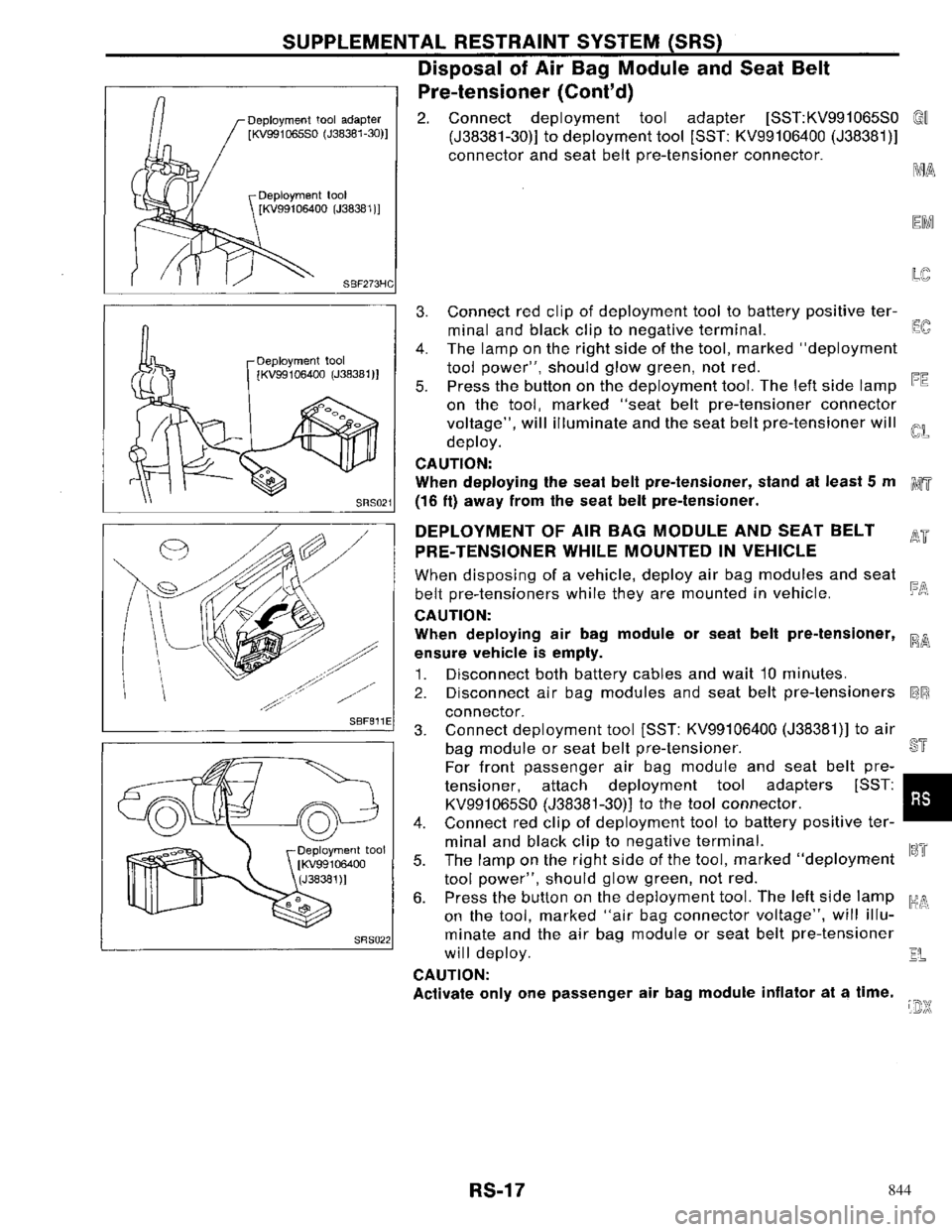 NISSAN PRIMERA 1996  Service Repair Manual 844 