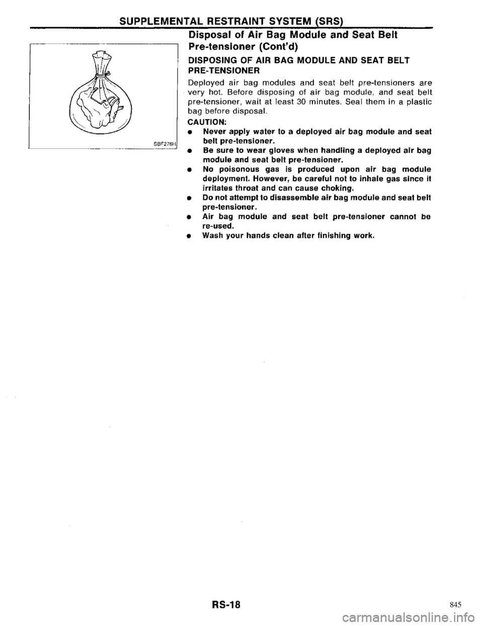 NISSAN PRIMERA 1996  Service Repair Manual 845 