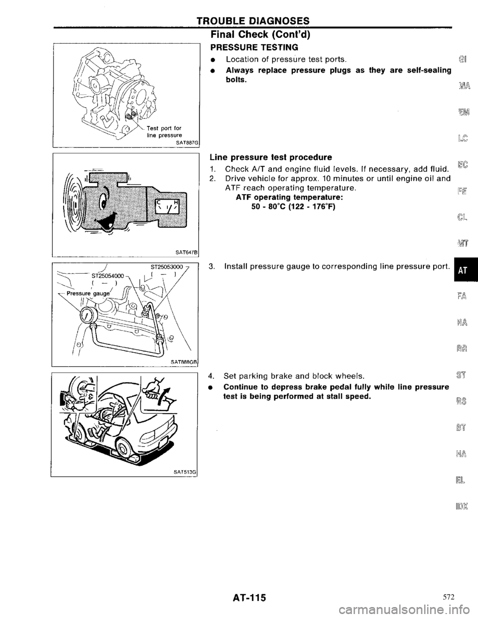 NISSAN PRIMERA 1996  Service Repair Manual 572 