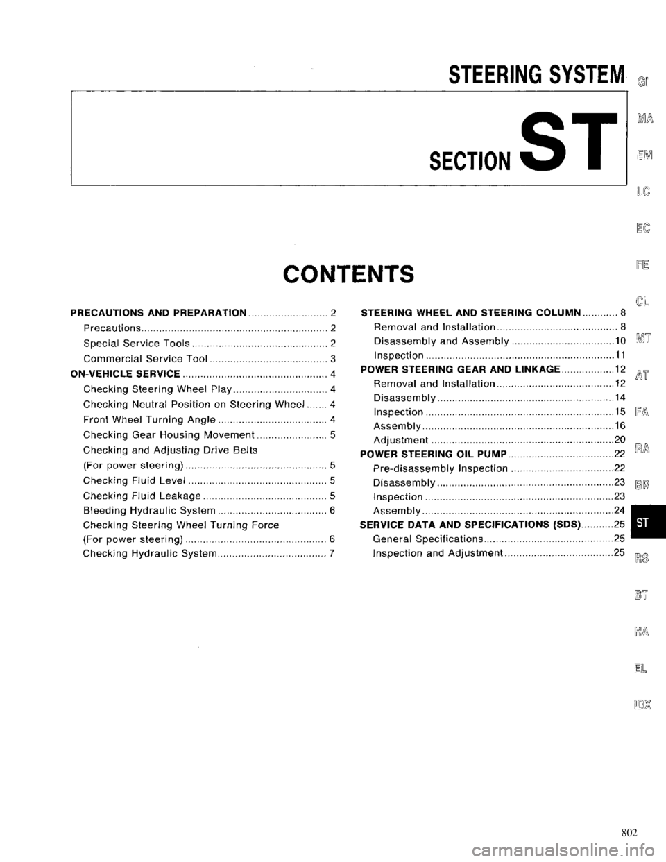NISSAN PRIMERA 1996  Service Repair Manual 802 