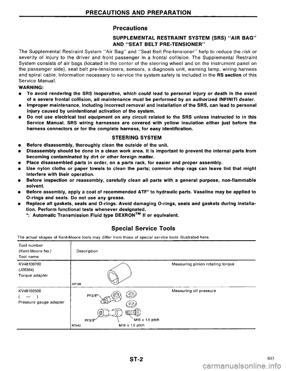 NISSAN PRIMERA 1996  Service Repair Manual 803 
