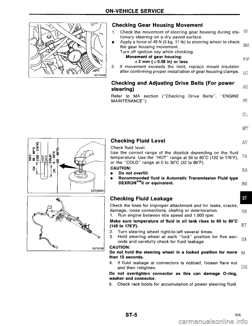 NISSAN PRIMERA 1996  Service Repair Manual 806 