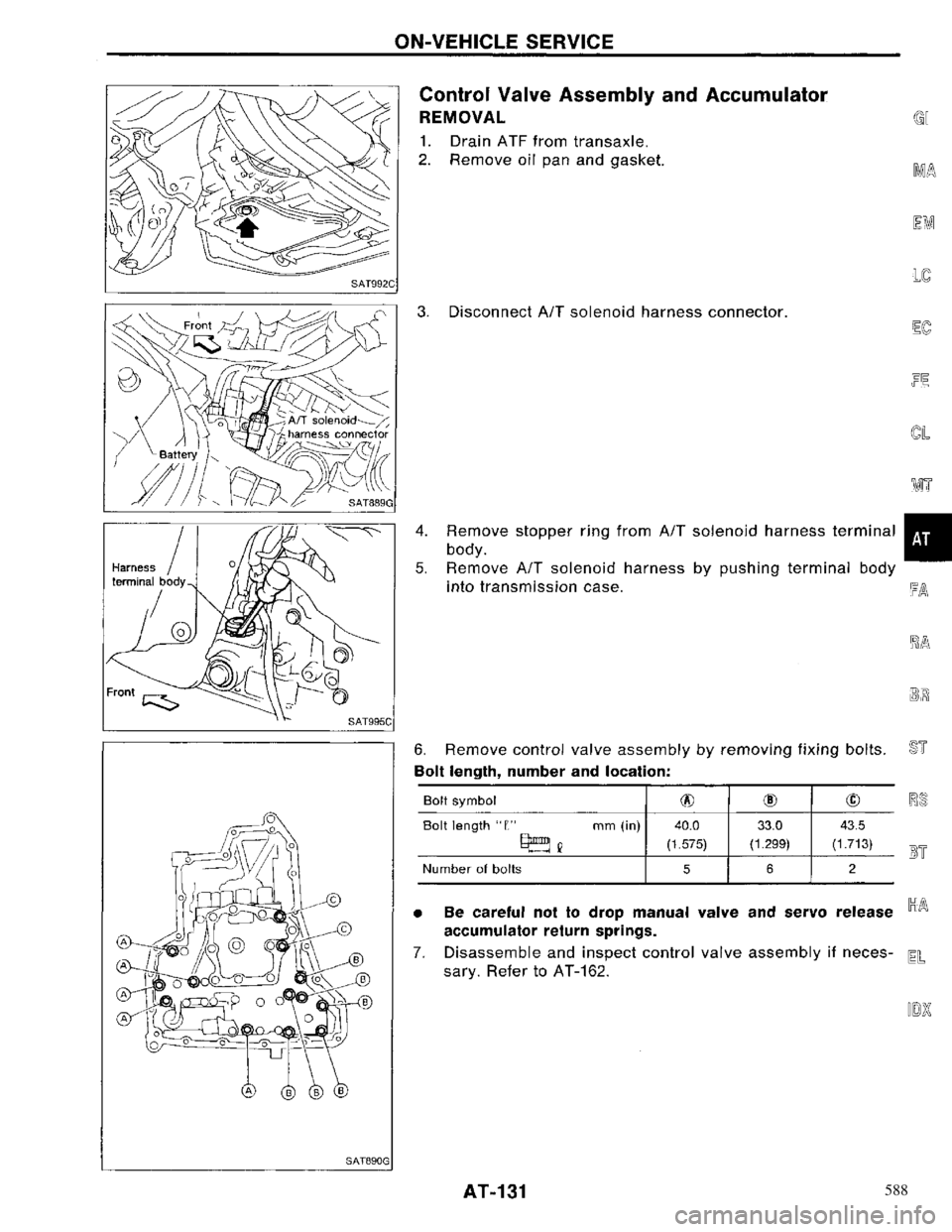 NISSAN PRIMERA 1996  Service Repair Manual 588 
