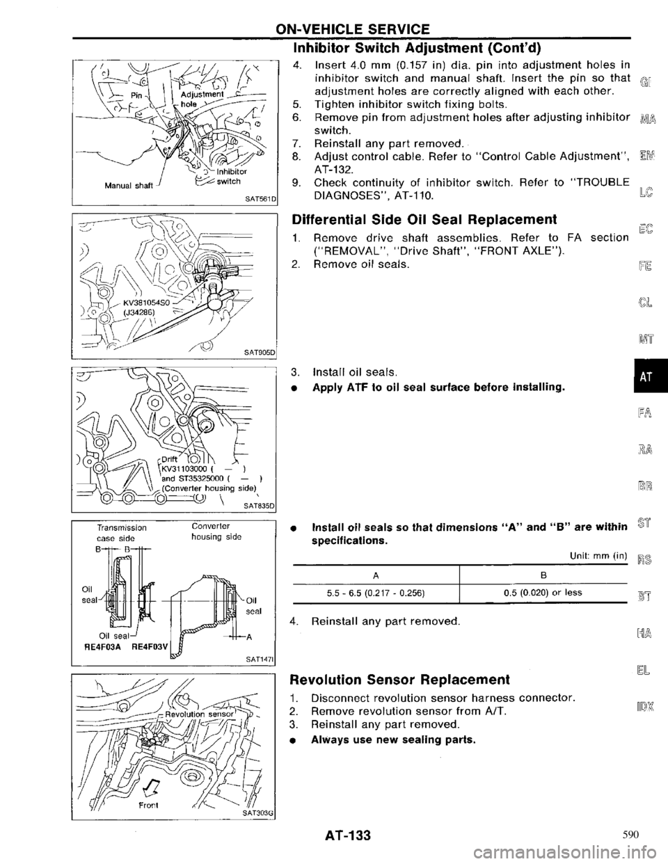 NISSAN PRIMERA 1996  Service Repair Manual 590 