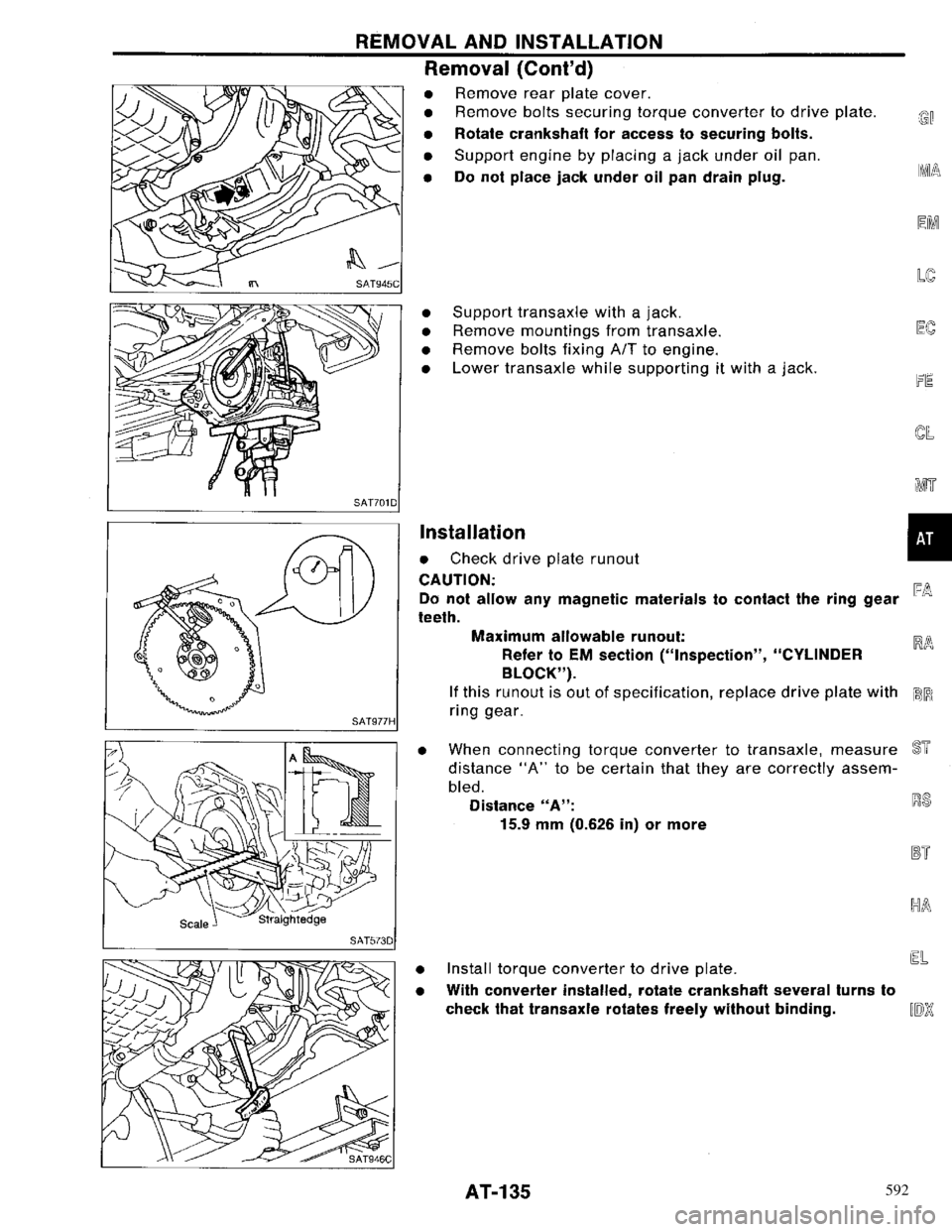 NISSAN PRIMERA 1996  Service Repair Manual 592 