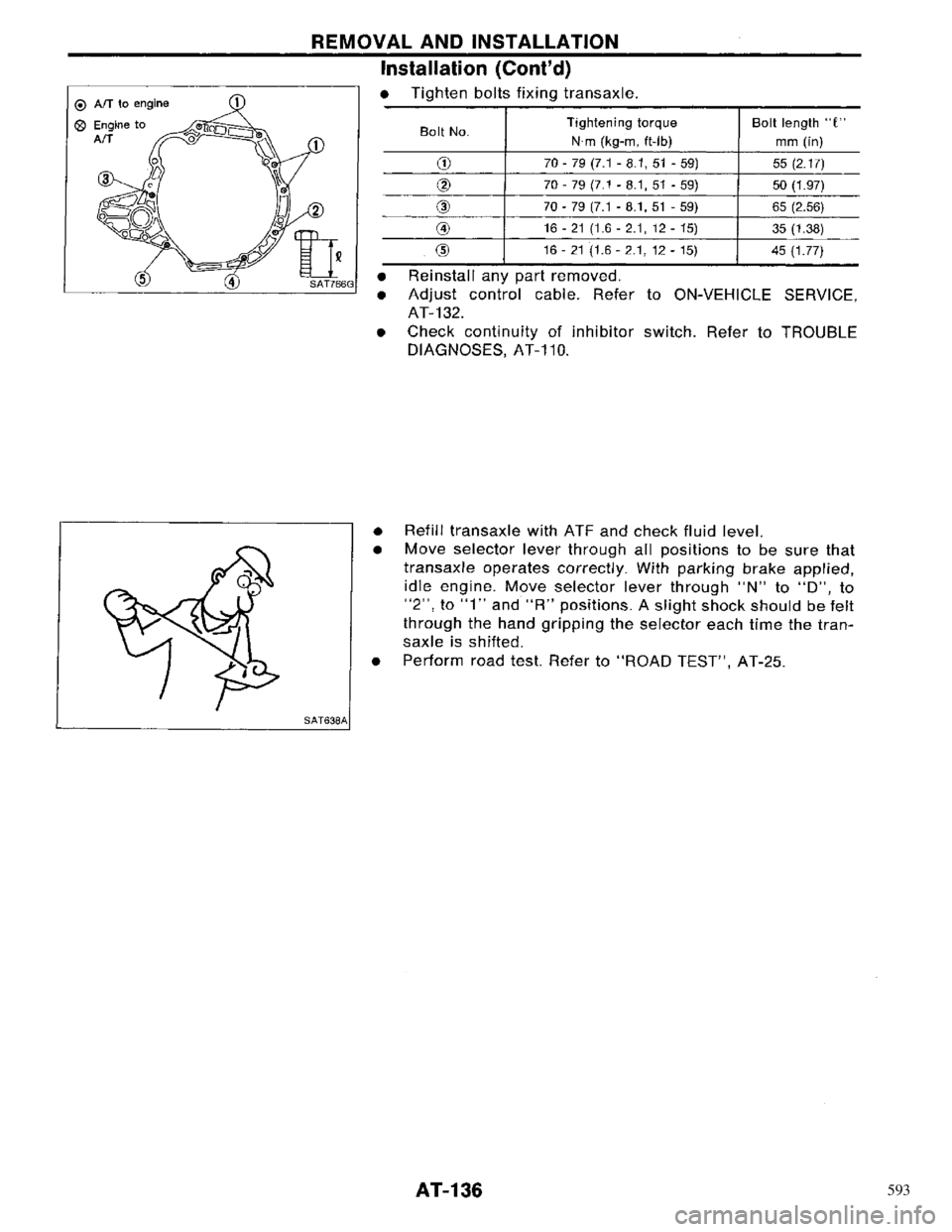 NISSAN PRIMERA 1996  Service Repair Manual 593 