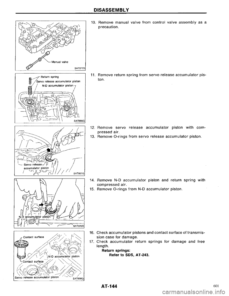NISSAN PRIMERA 1996 Service Repair Manual 601 NISSAN PRIMERA 1996 Service Repair Manual 601