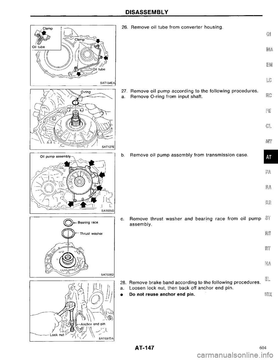 NISSAN PRIMERA 1996  Service Repair Manual 604 