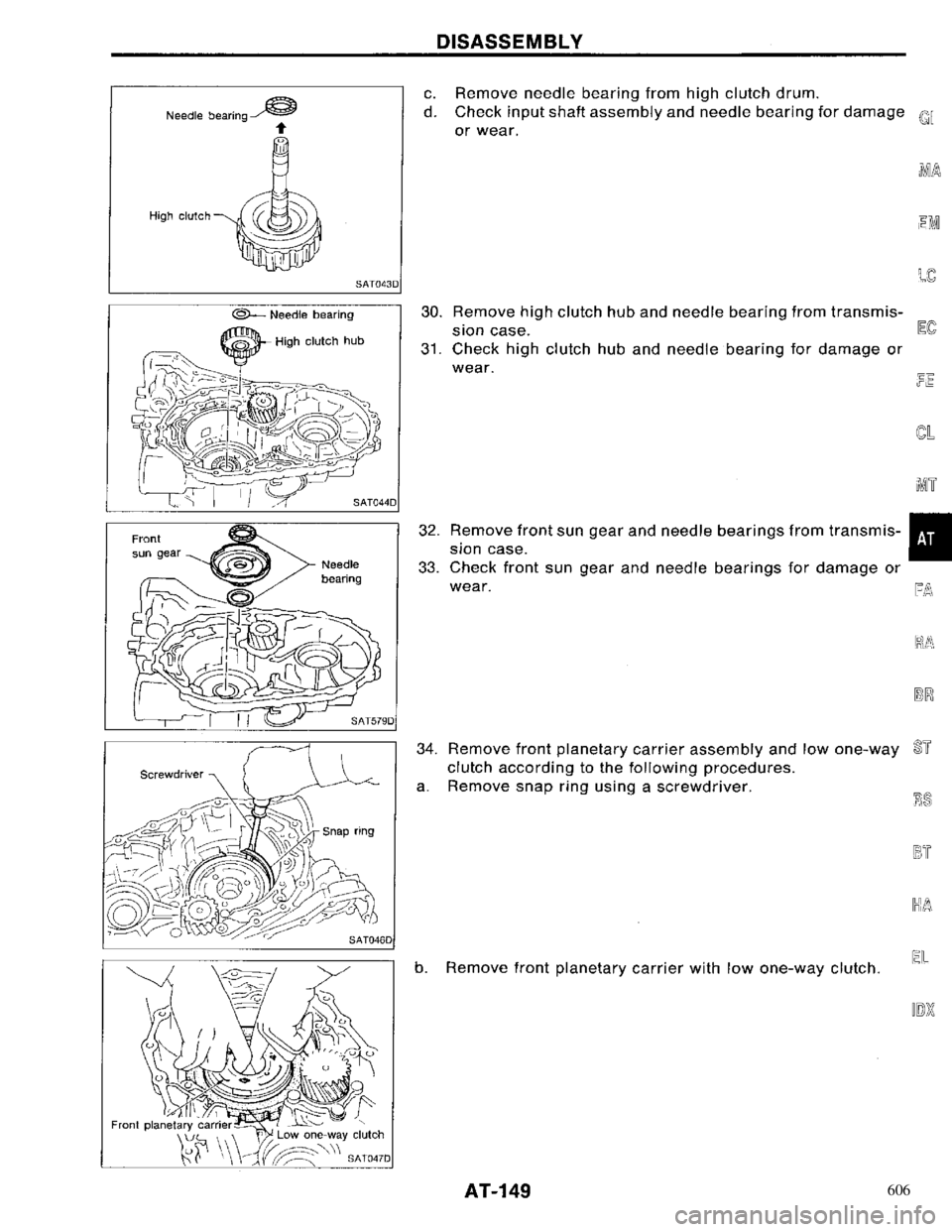 NISSAN PRIMERA 1996  Service Repair Manual 606 