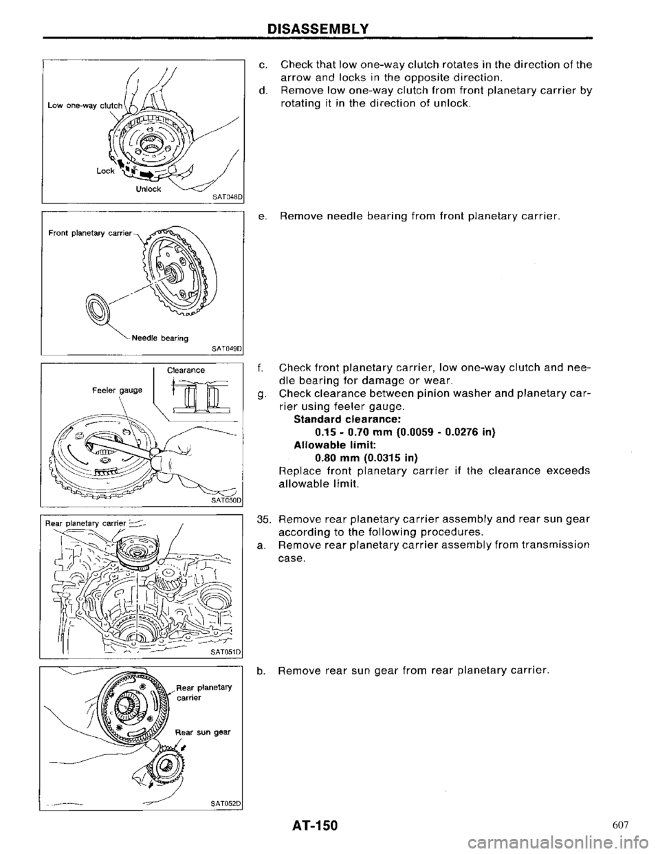 NISSAN PRIMERA 1996  Service Repair Manual 607 
