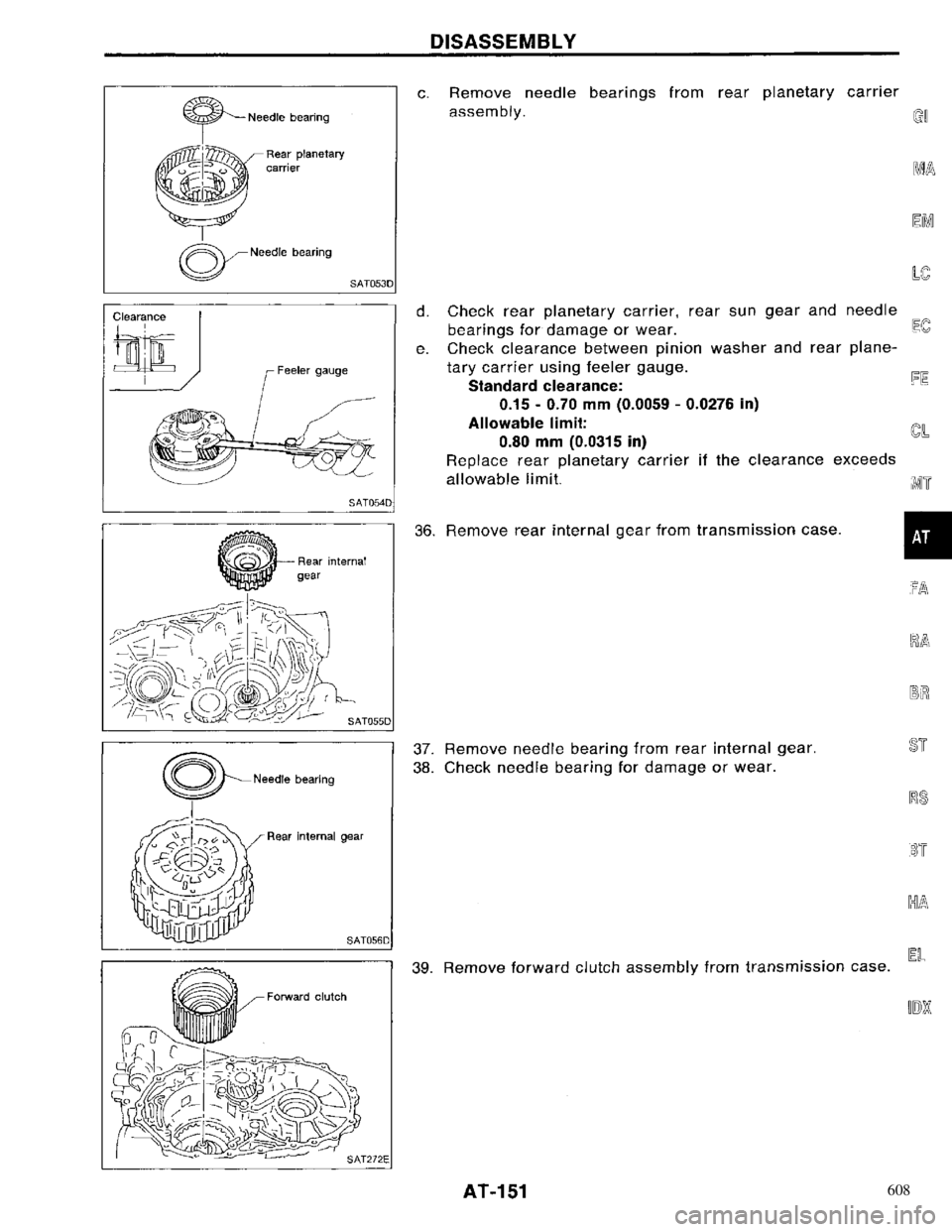 NISSAN PRIMERA 1996  Service Repair Manual 608 