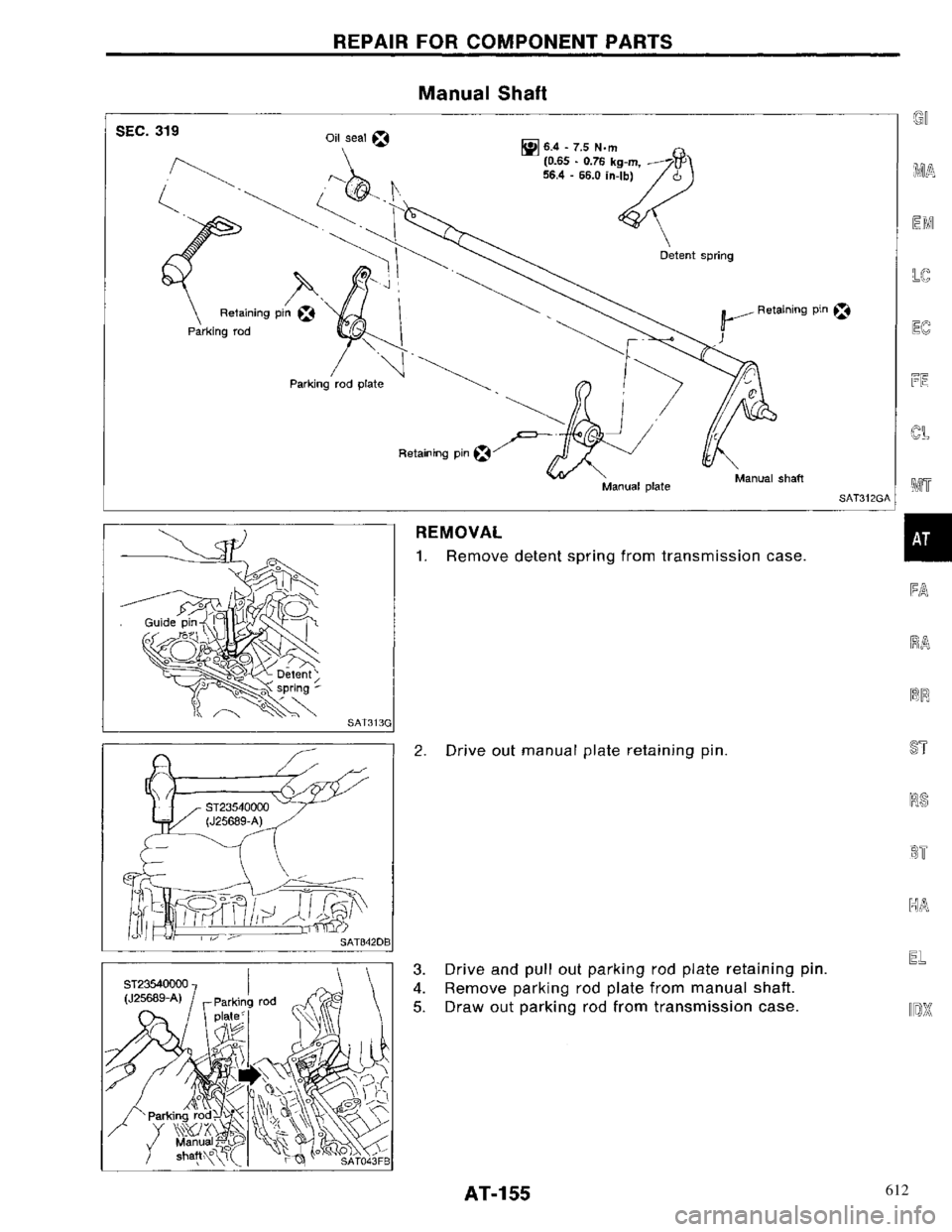 NISSAN PRIMERA 1996  Service Repair Manual 612 