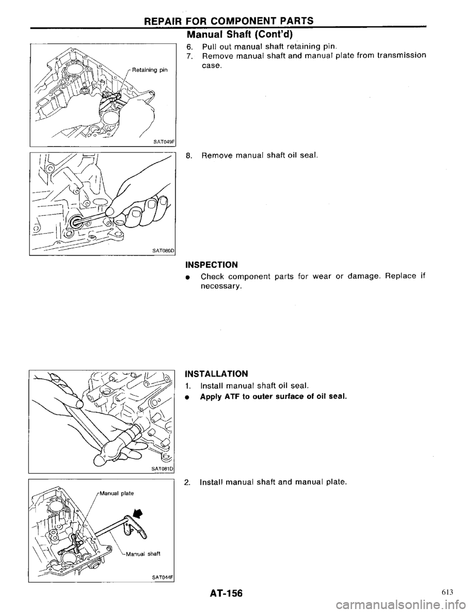 NISSAN PRIMERA 1996  Service Repair Manual 613 