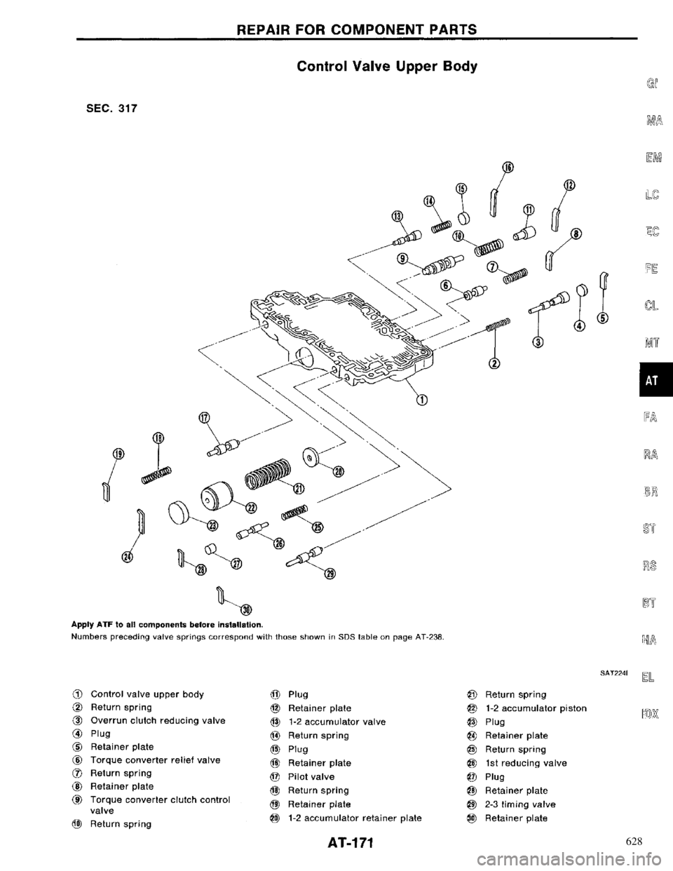 NISSAN PRIMERA 1996 Service Repair Manual 628 NISSAN PRIMERA 1996 Service Repair Manual 628