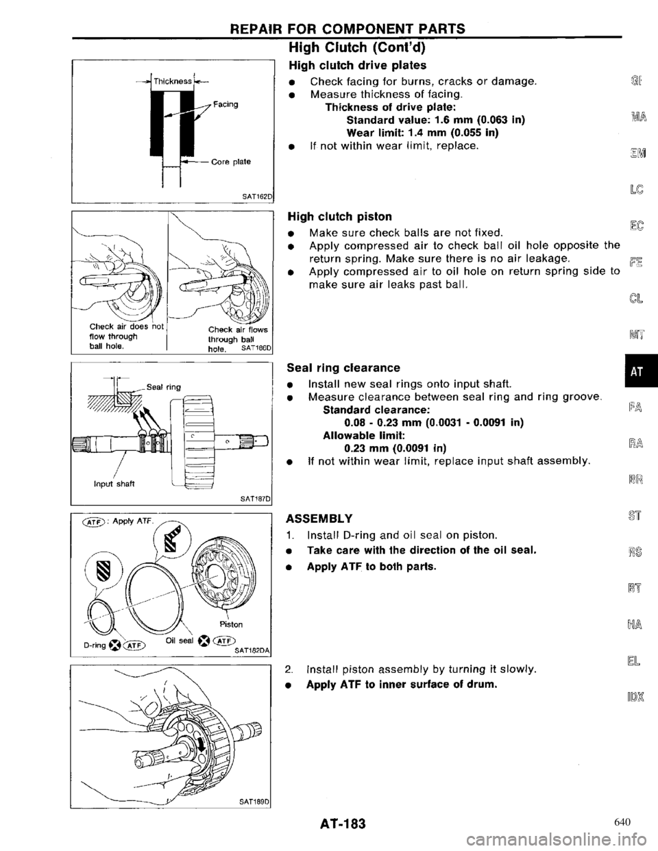 NISSAN PRIMERA 1996  Service Repair Manual 640 