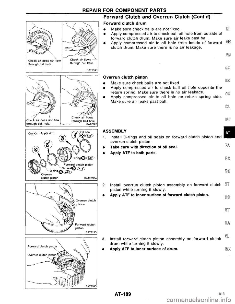NISSAN PRIMERA 1996 Service Repair Manual 646 NISSAN PRIMERA 1996 Service Repair Manual 646