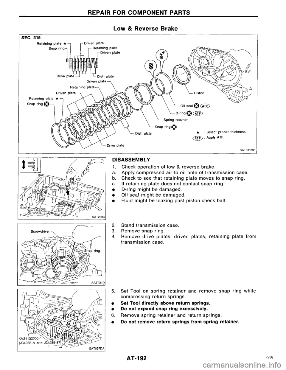 NISSAN PRIMERA 1996 Service Repair Manual 649 NISSAN PRIMERA 1996 Service Repair Manual 649