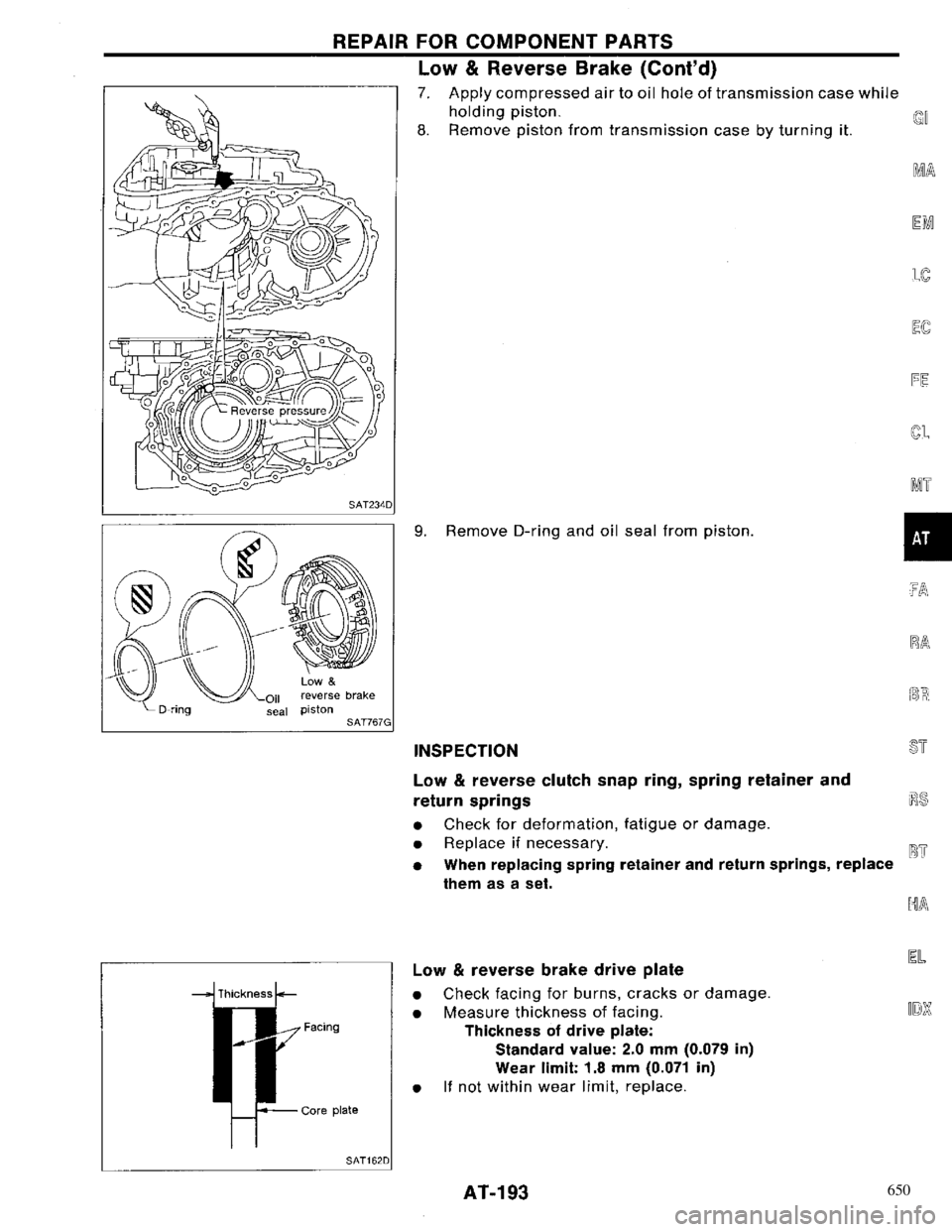 NISSAN PRIMERA 1996 Service Repair Manual 650 NISSAN PRIMERA 1996 Service Repair Manual 650