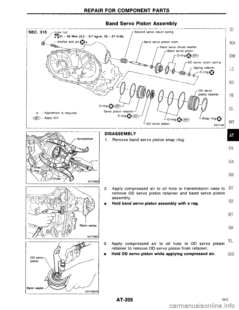 NISSAN PRIMERA 1996 Service Repair Manual 662 NISSAN PRIMERA 1996 Service Repair Manual 662