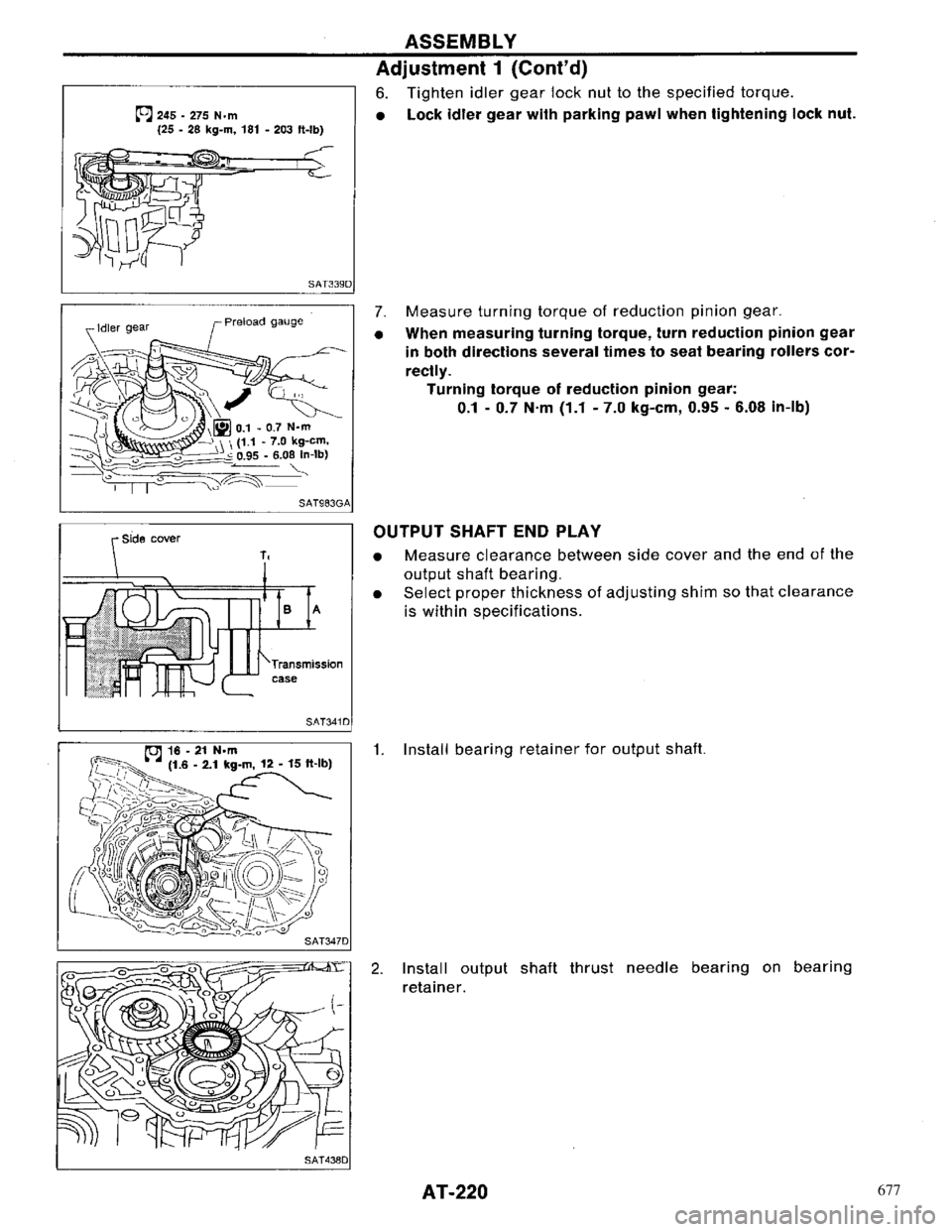 NISSAN PRIMERA 1996 Service Repair Manual 677 NISSAN PRIMERA 1996 Service Repair Manual 677