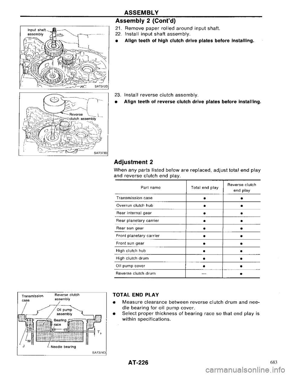 NISSAN PRIMERA 1996 Service Repair Manual 683 NISSAN PRIMERA 1996 Service Repair Manual 683