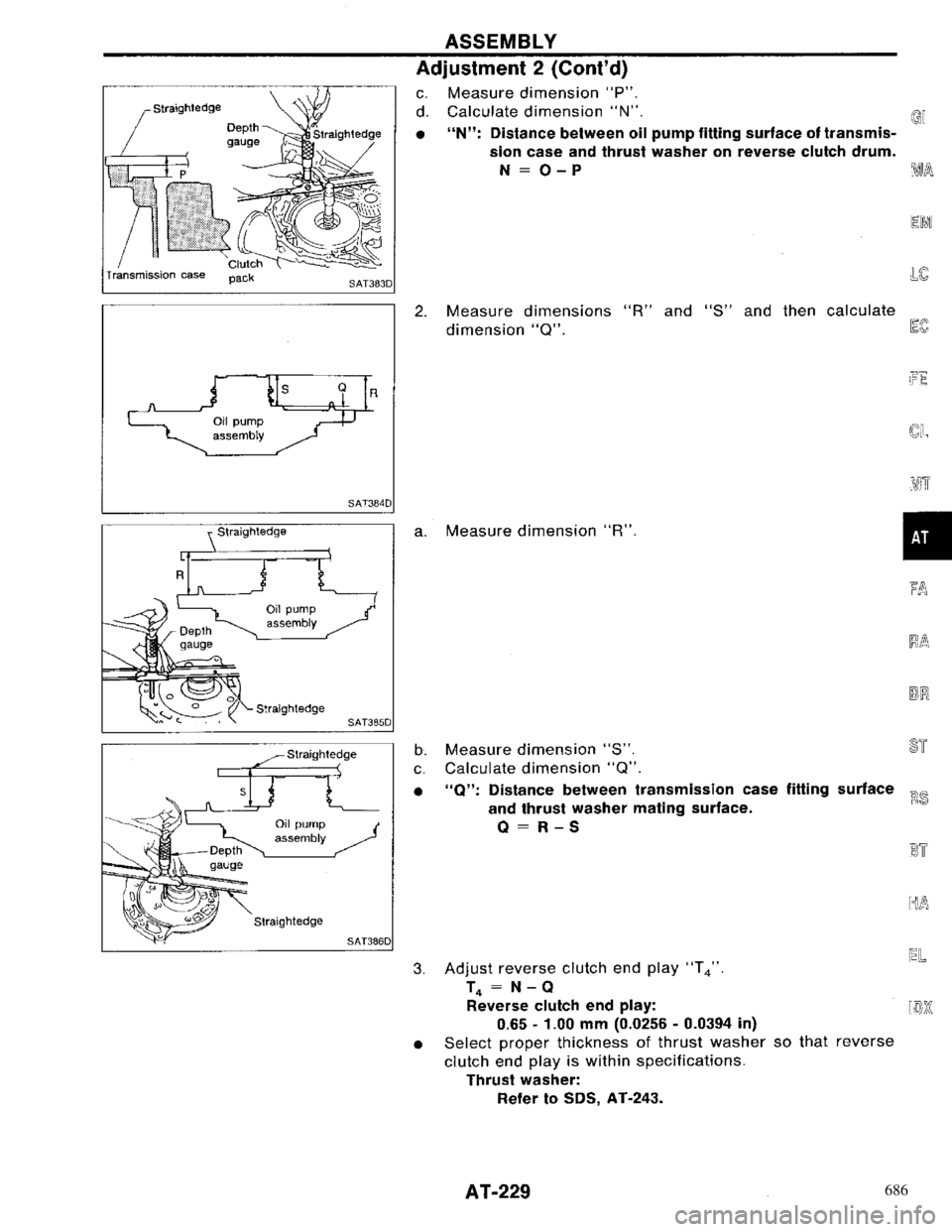 NISSAN PRIMERA 1996 Service Repair Manual 686 NISSAN PRIMERA 1996 Service Repair Manual 686
