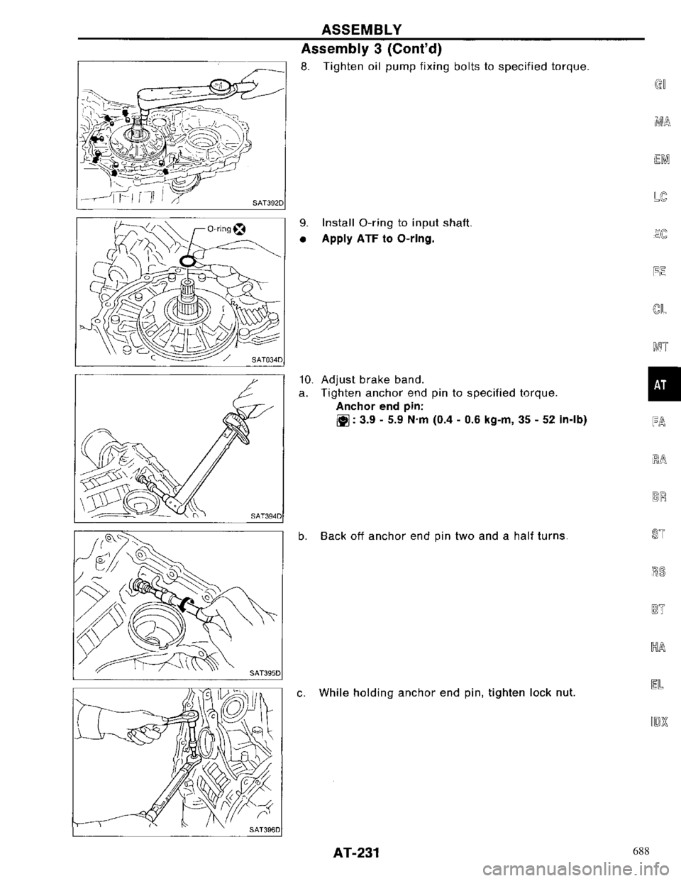 NISSAN PRIMERA 1996 Service Repair Manual 688 NISSAN PRIMERA 1996 Service Repair Manual 688