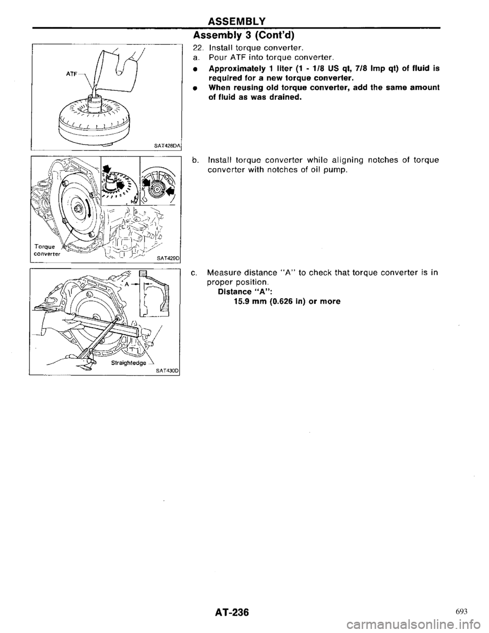 NISSAN PRIMERA 1996 Service Repair Manual 693 NISSAN PRIMERA 1996 Service Repair Manual 693
