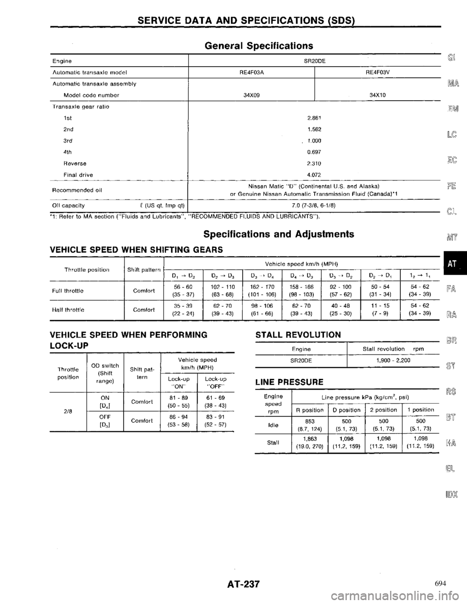 NISSAN PRIMERA 1996  Service Repair Manual 694 