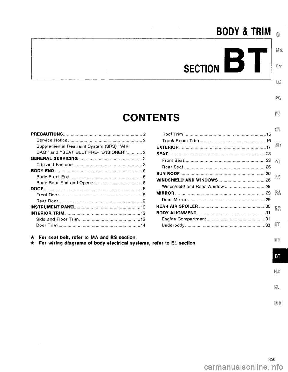 NISSAN PRIMERA 1996  Service Repair Manual 860 