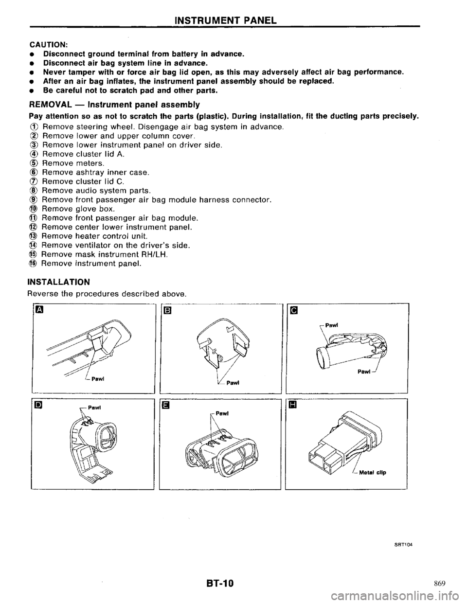 NISSAN PRIMERA 1996  Service Repair Manual 869 