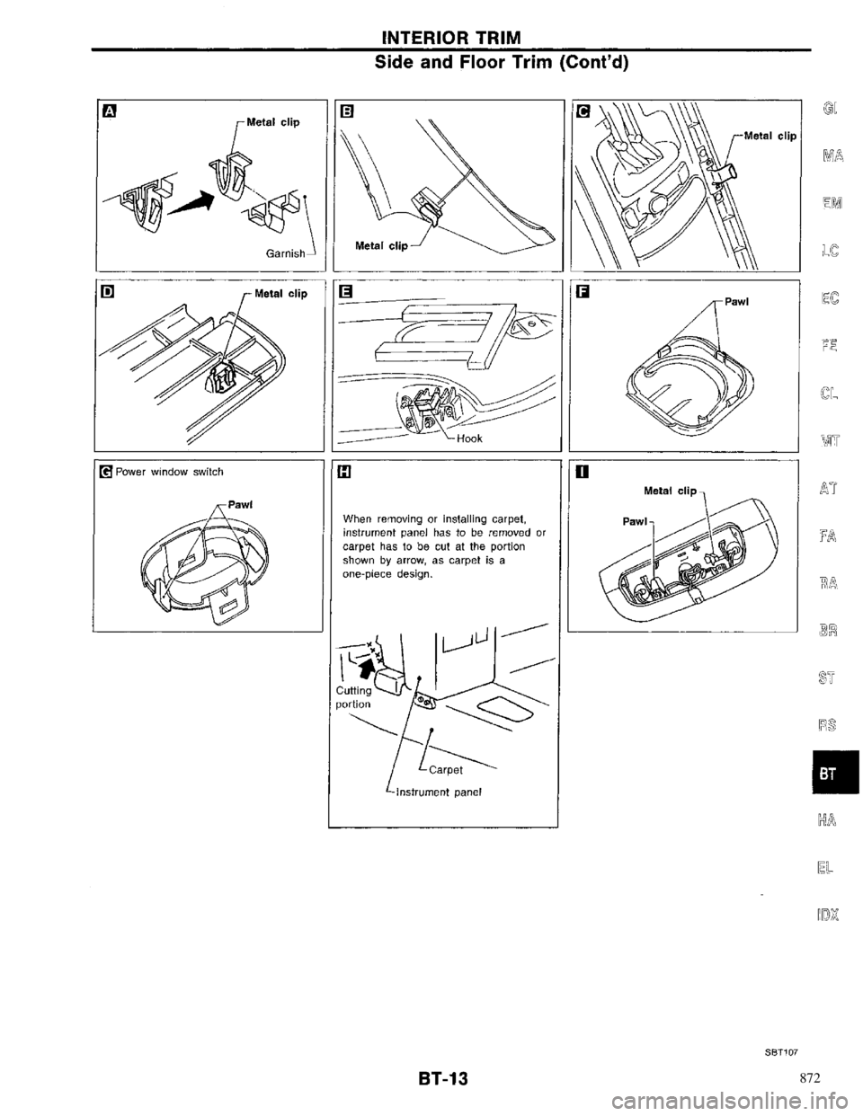 NISSAN PRIMERA 1996  Service Repair Manual 872 