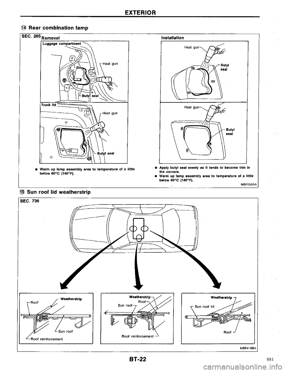 NISSAN PRIMERA 1996  Service Repair Manual 881 