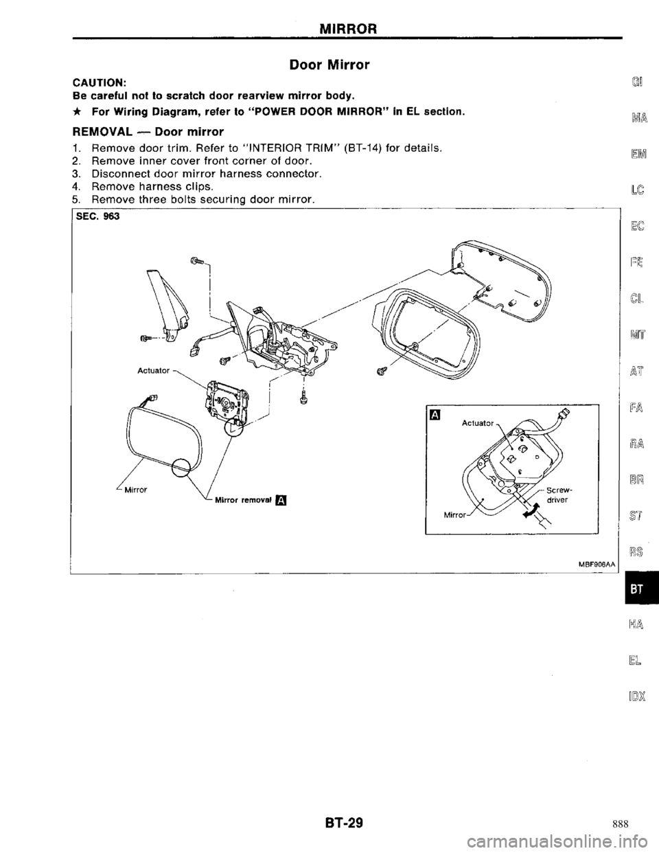 NISSAN PRIMERA 1996  Service Repair Manual 888 