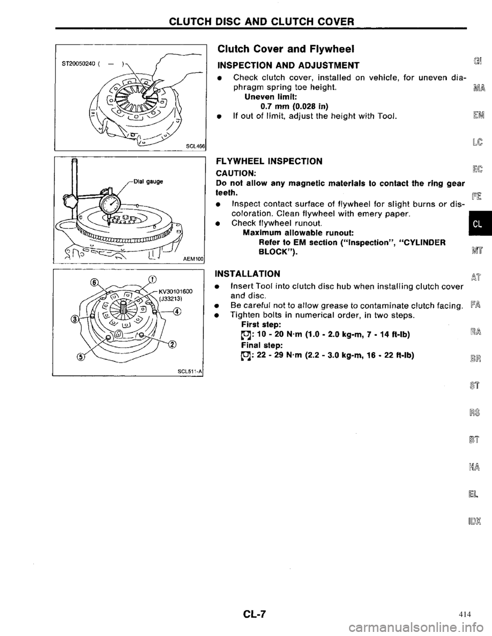 NISSAN PRIMERA 1996 Service Repair Manual 414 NISSAN PRIMERA 1996 Service Repair Manual 414