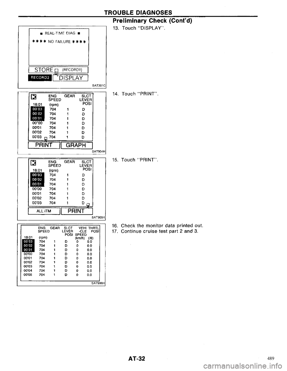 NISSAN PRIMERA 1996  Service Owners Guide 489 