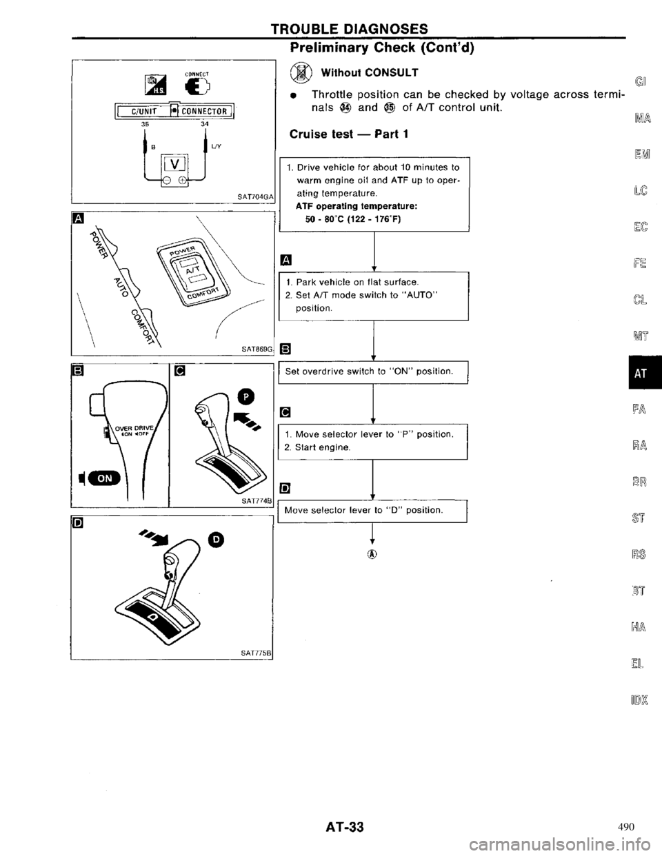 NISSAN PRIMERA 1996  Service Owners Guide 490 